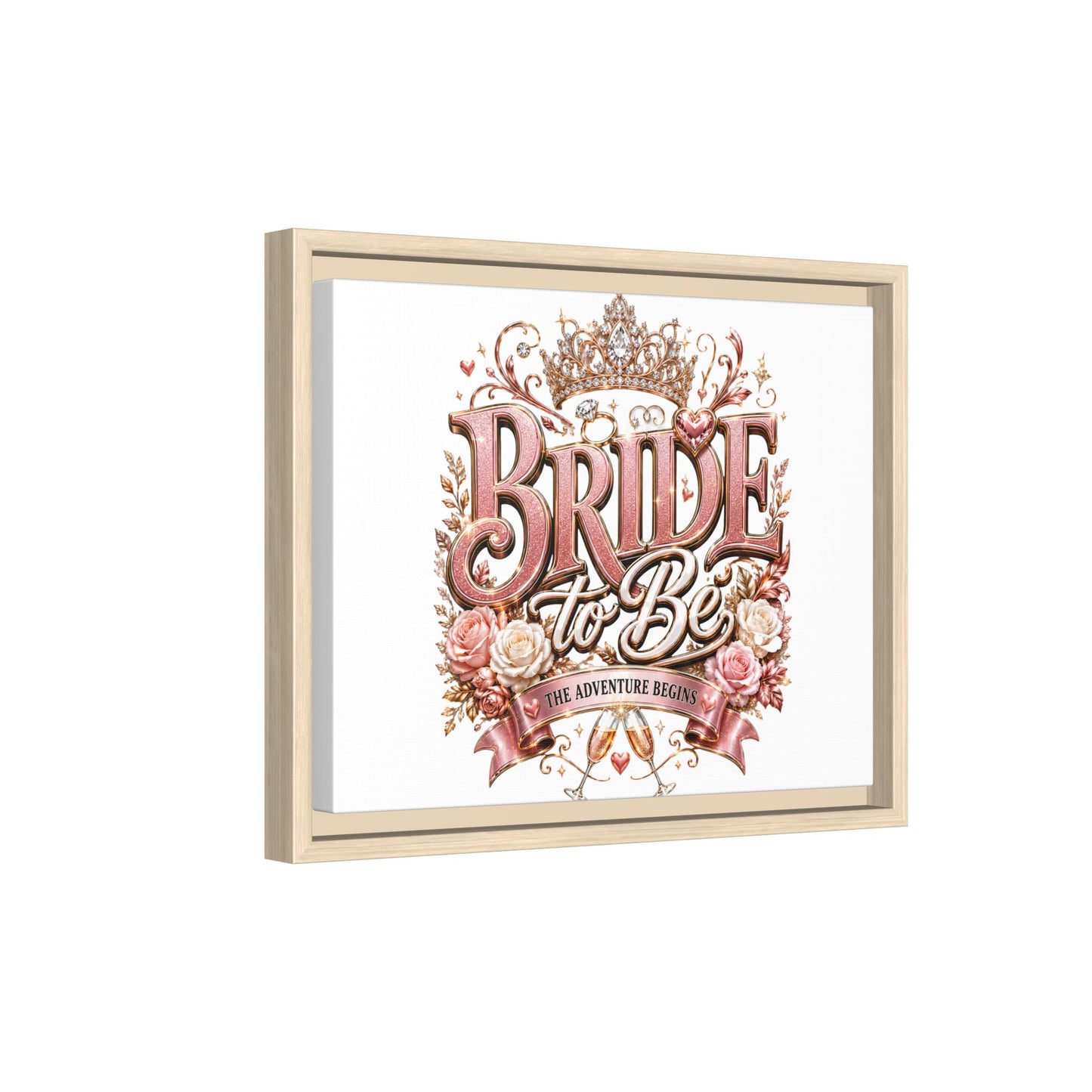 Bride to Be Framed Canvas - 'The Adventure Begins' Bridal Wall Art