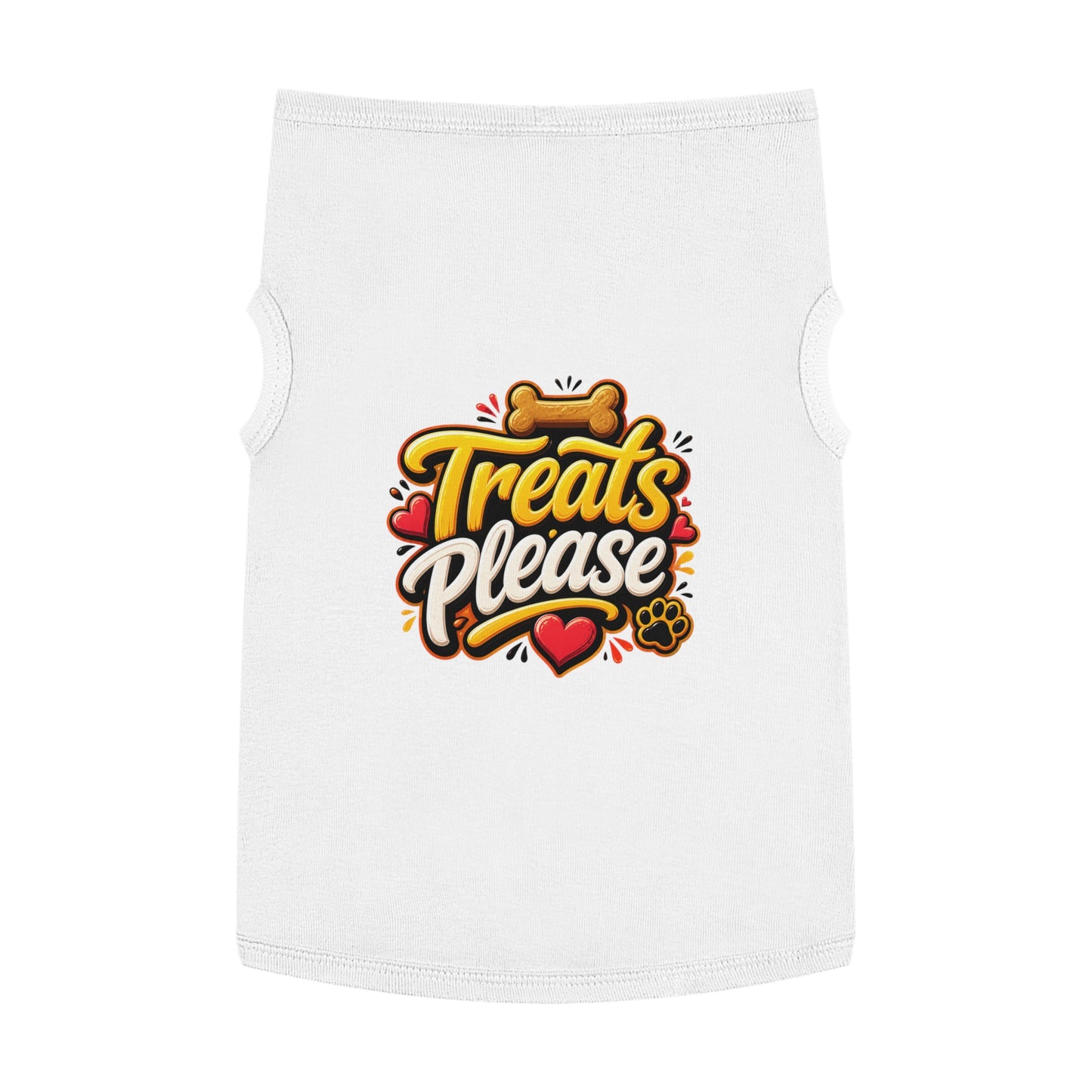 Pet Tank Top — "Treats Please" Cute Dog Tank for Small Dogs | Playful Paw Print Design