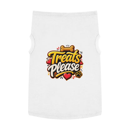 Pet Tank Top — "Treats Please" Cute Dog Tank for Small Dogs | Playful Paw Print Design