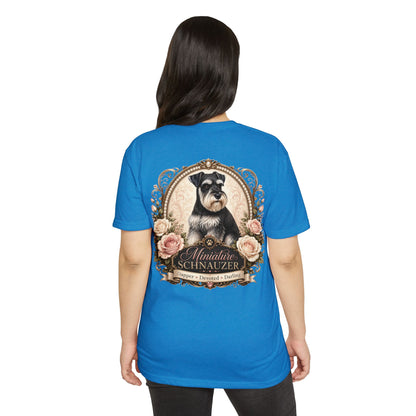Miniature Schnauzer Floral Portrait T-Shirt