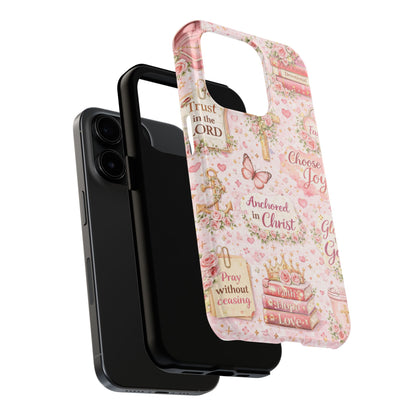 Anchored In Christ Phone Case | Christian floral iPhone Case