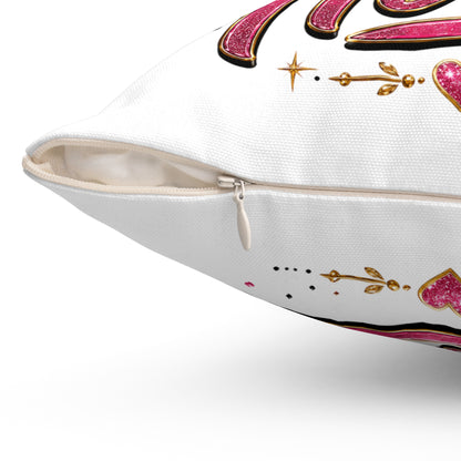 Maid of Honor Decorative Pillow - Pink Crown Bridal Gift