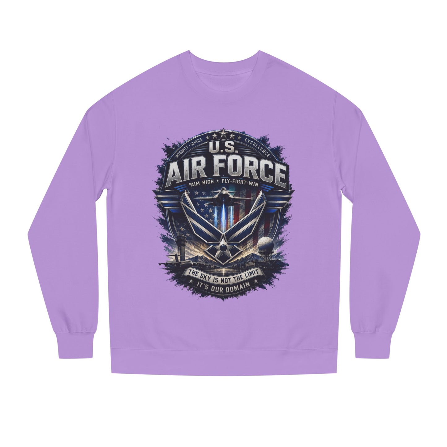 Air Force Crewneck Sweatshirt - U.S. Military Emblem Graphic