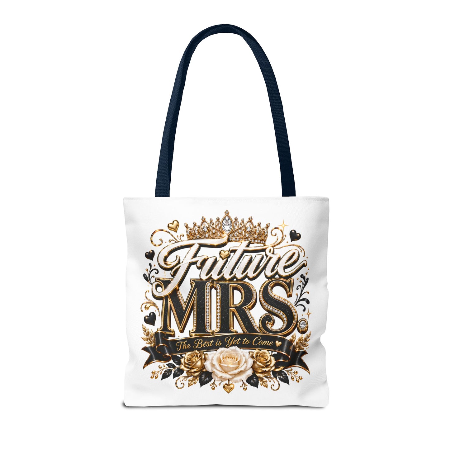 Future Mrs. Tote Bag — Bridal Bachelorette Gift Bag with Gold Crown Design