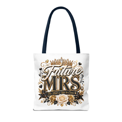 Future Mrs. Tote Bag — Bridal Bachelorette Gift Bag with Gold Crown Design