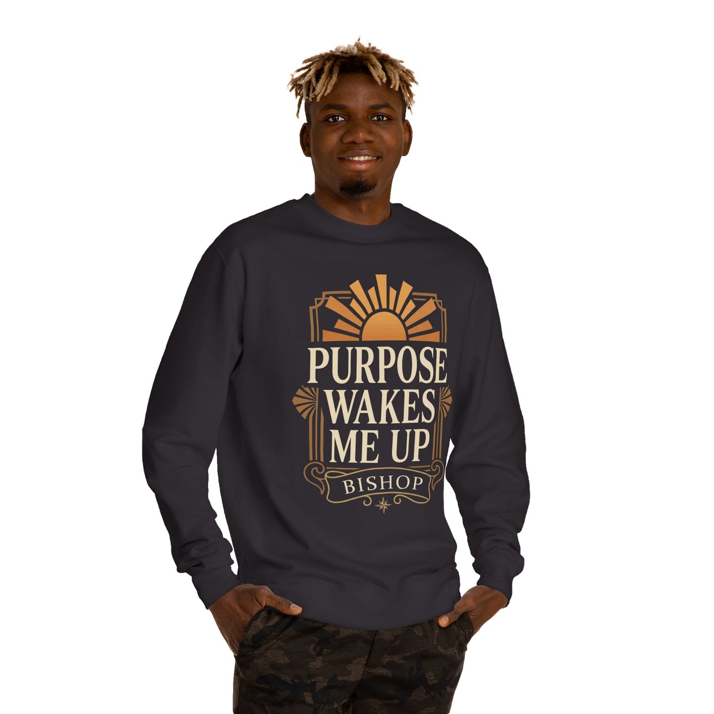 Purpose Wakes Me Up Sweatshirt — Inspirational Graphic Crewneck