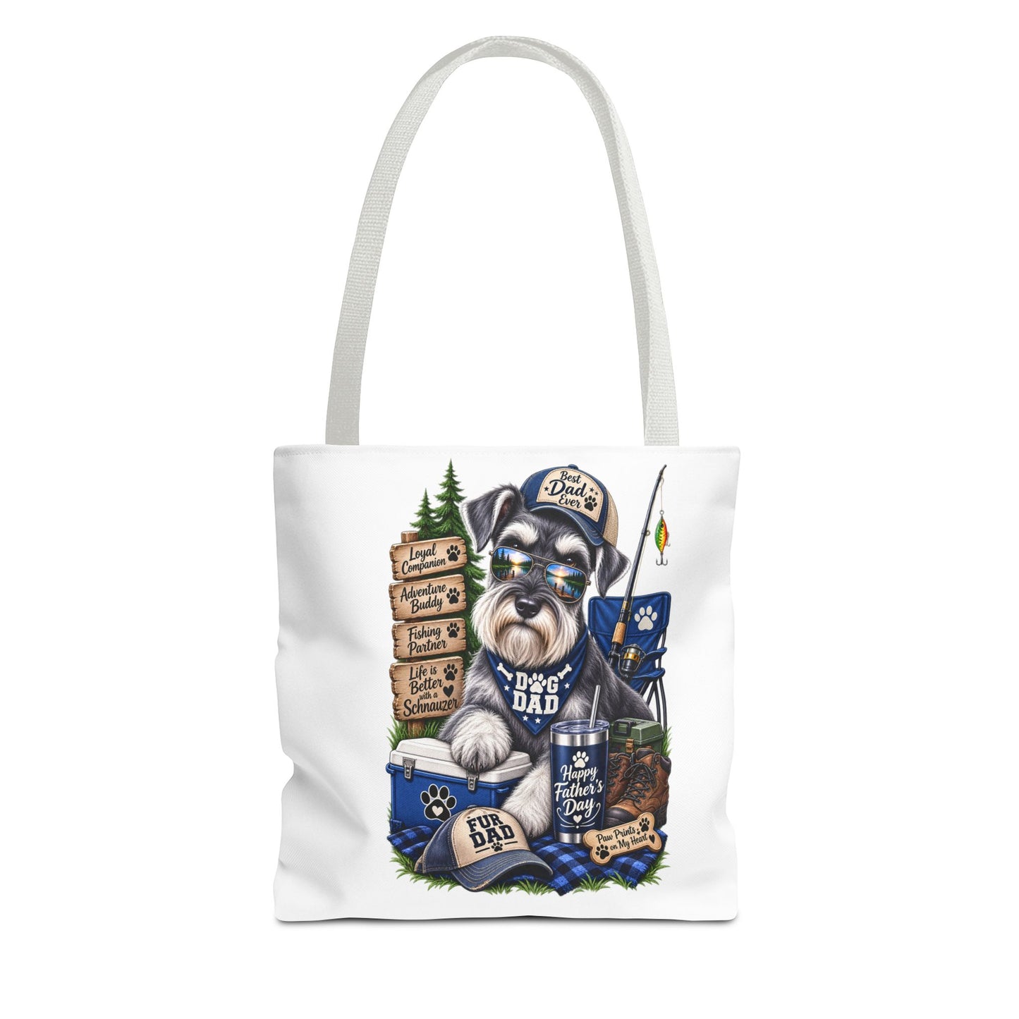 Dog Dad Fishing Tote Bag – Schnauzer Pet Lover Gift