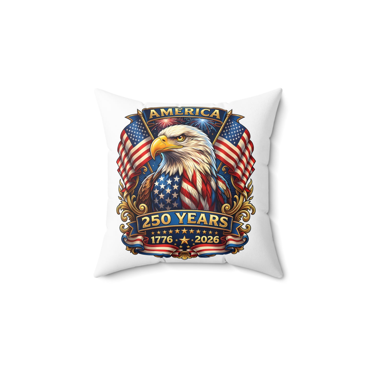 250 Years America Eagle Throw Pillow — Patriotic 1776–2026 Decorative Pillow