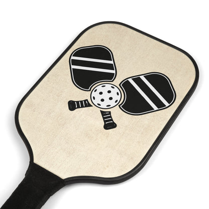 Pickleball Paddle Set - Retro Crossed Paddles Design with 2 Balls (Pickleball Kit)