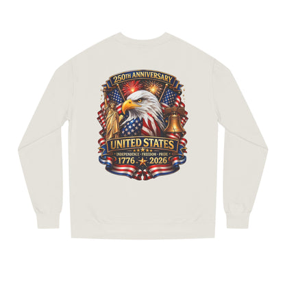 250th Anniversary United States Crewneck Sweatshirt — Eagle & American Flag 1776–2026
