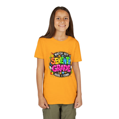 Seventh Grade Kids T‑Shirt — "Watch Out Seventh Grade Here I Come" Back‑to‑School Tee