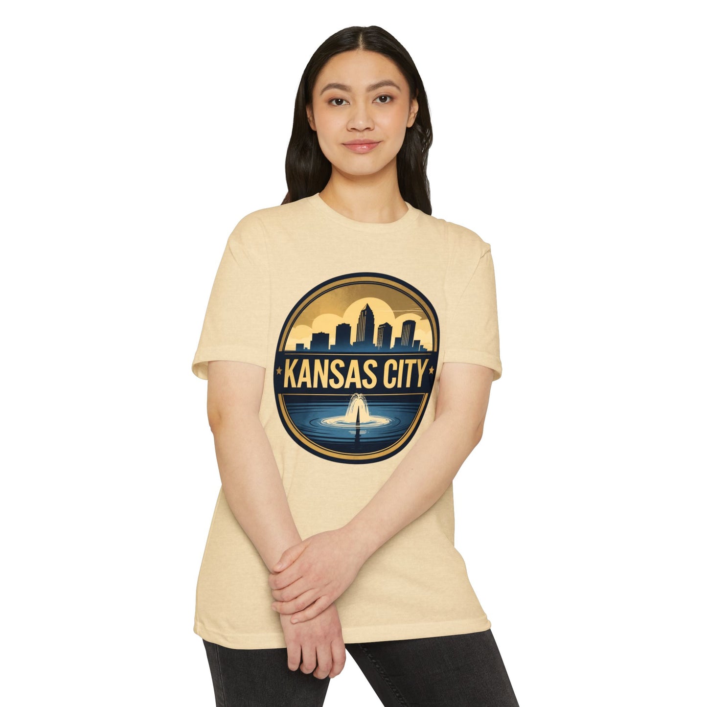 Kansas City Skyline T-Shirt — Retro Fountain Cityscape Tee