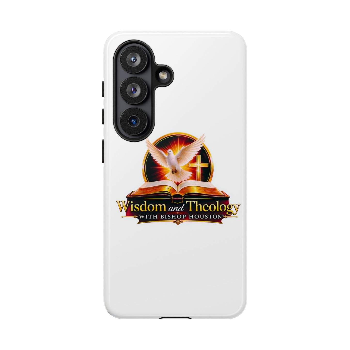 Wisdom and Theology Phone Case — Christian Dove & Cross Protective Tough Case