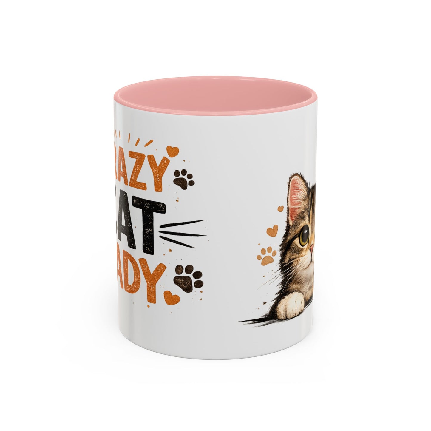 Cat Mug — "Crazy Cat Lady" Cute Kitten Accent Coffee Mug (11/15 oz)