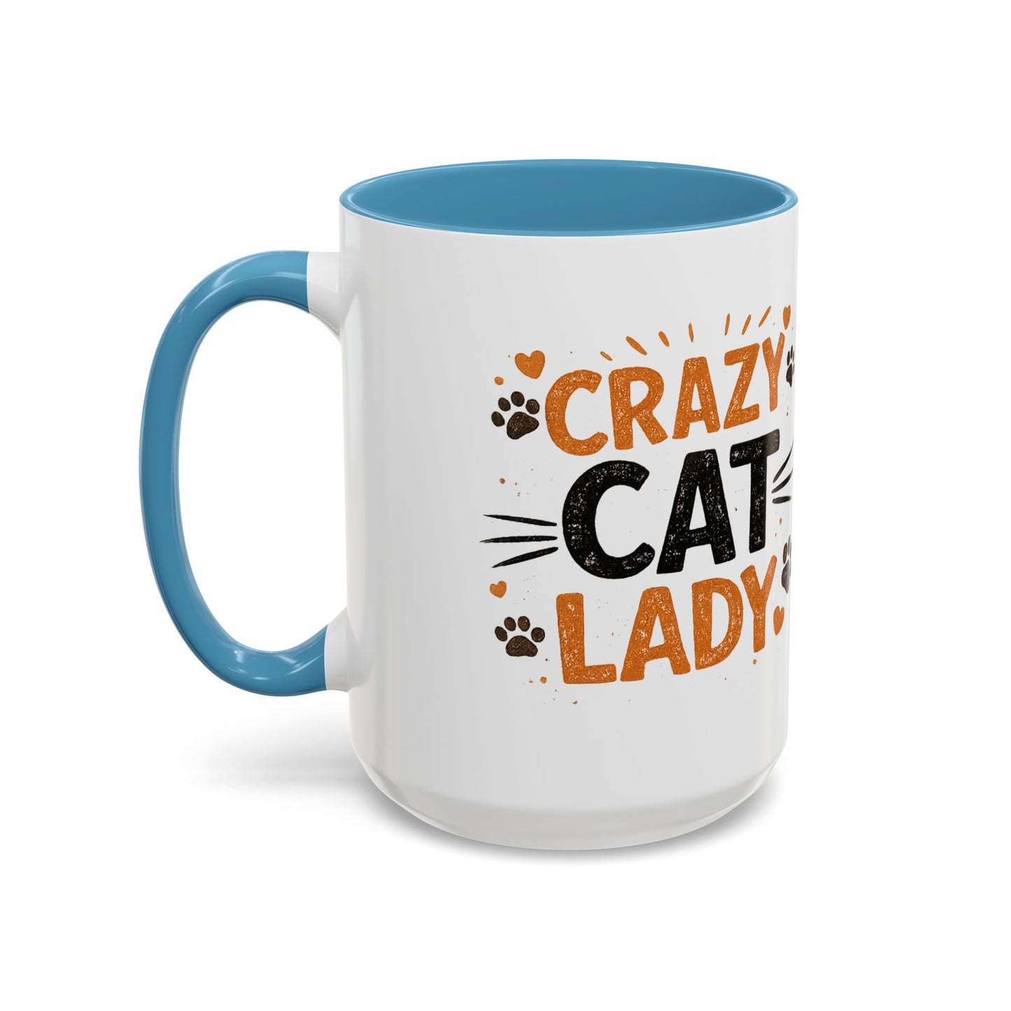 Cat Mug — "Crazy Cat Lady" Cute Kitten Accent Coffee Mug (11/15 oz)
