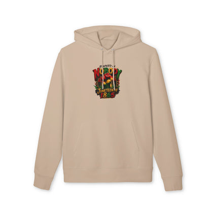 Juneteenth 1865 Hoodie — "Nobody" Raised Fist Celebration Sweatshirt