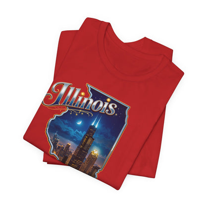 Illinois State Tee — 'City of Broad Shoulders' Chicago Skyline T-Shirt