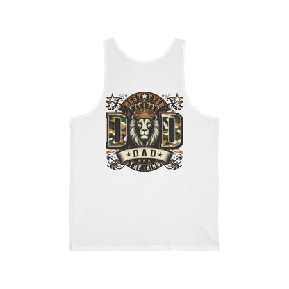 Dad Tank Top — "Best Ever Dad The King" Lion Graphic Fathers Day Gift