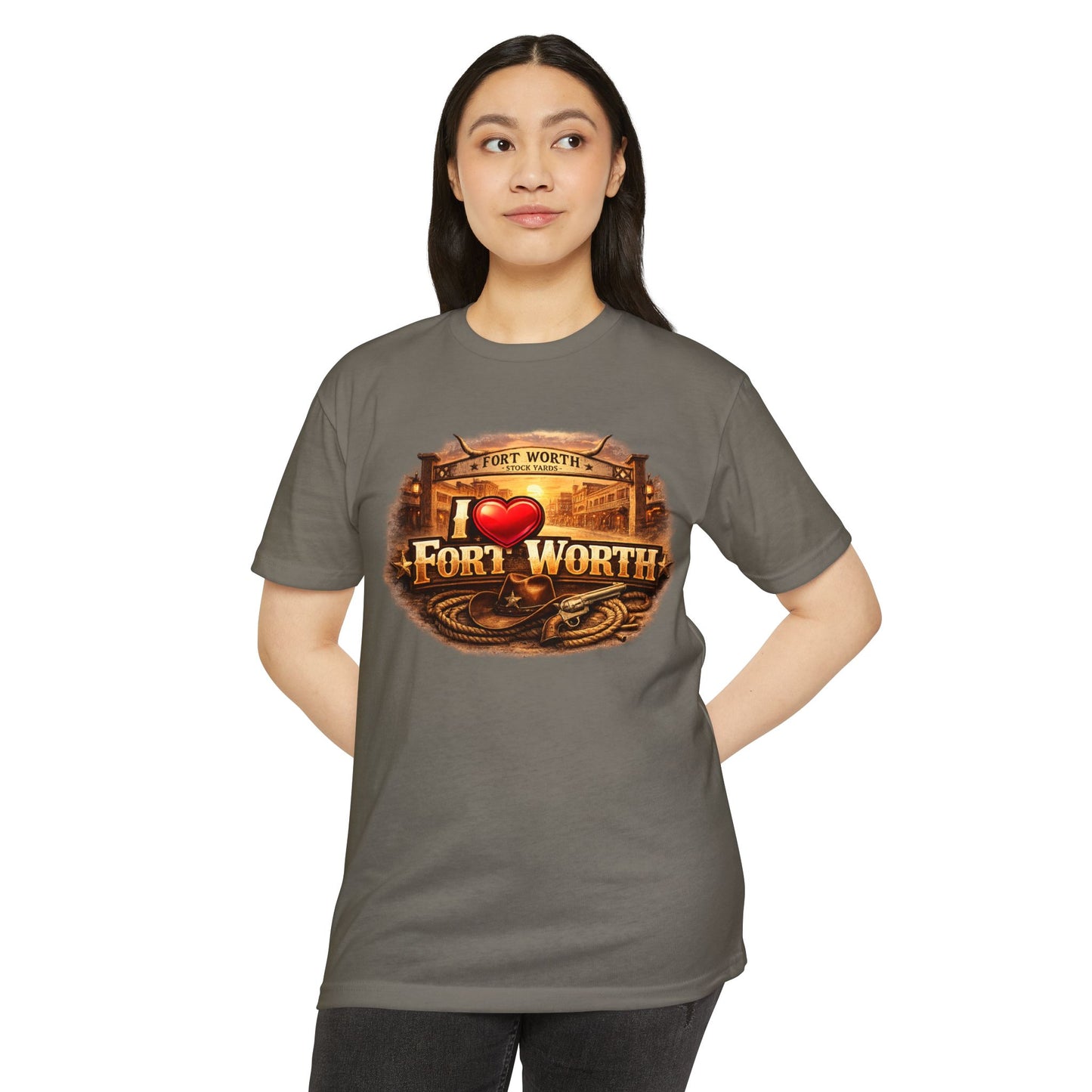 I  Fort Worth Graphic T-Shirt — Vintage Texas City Souvenir Tee