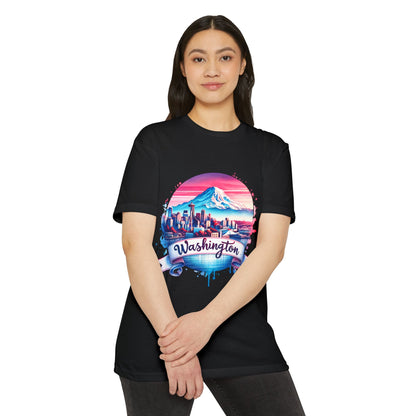 Washington Skyline T-Shirt — Retro Mountain & City Graphic Tee