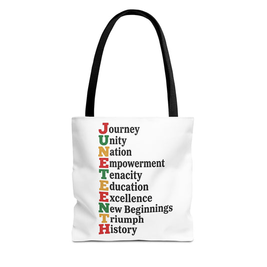 Juneteenth Acrostic Tote Bag — Journey, Unity, Empowerment Canvas Tote