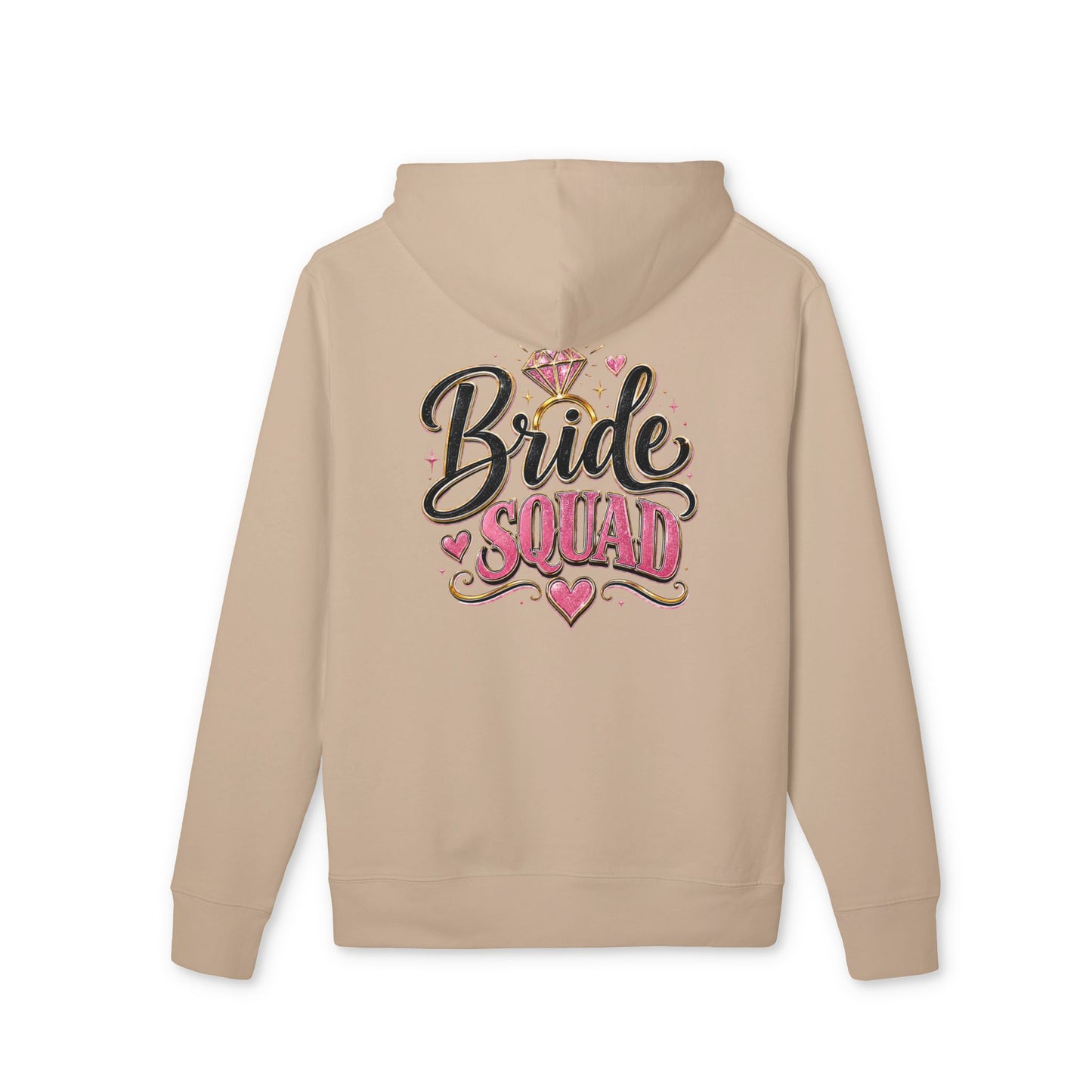 Bride Squad Hoodie — Bachelorette Party Pullover with Pink Diamond Design