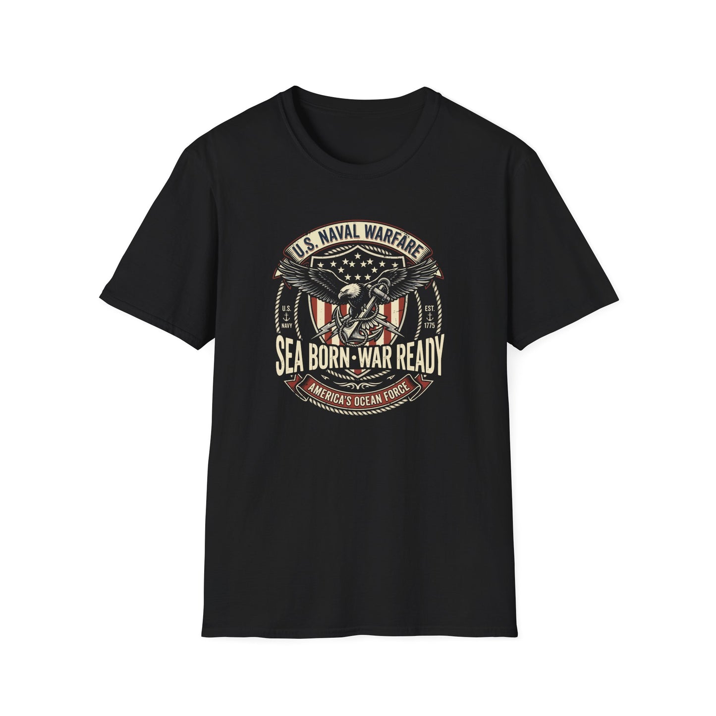U.S. Naval Warfare Sea Born-War Ready America’s Ocean Force T-Shirt