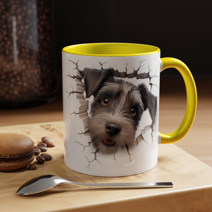Schnauzer Peekaboo Accent Coffee Mug – Cute Dog Face 11/15oz
