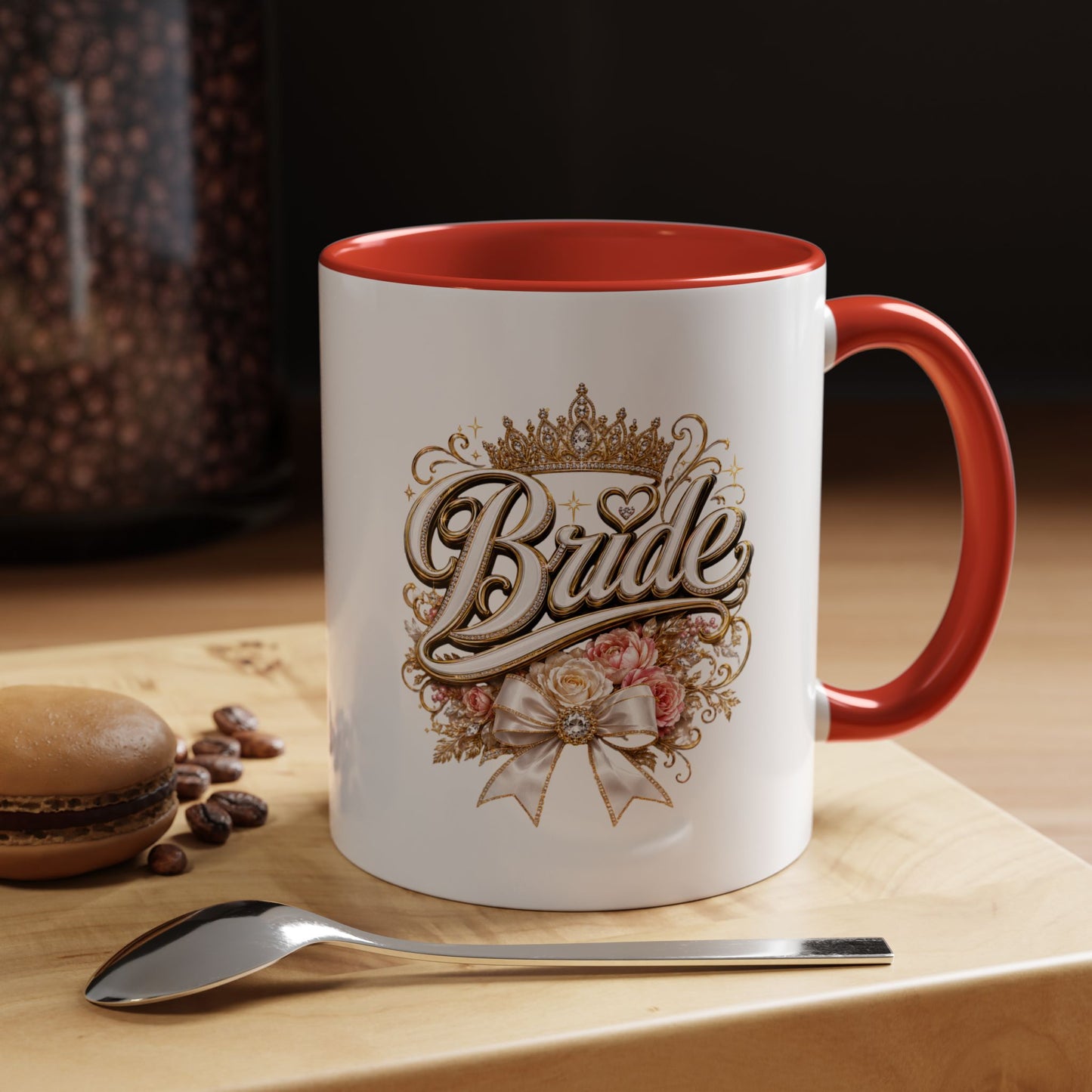 Bride Accent Coffee Mug — Floral Crown Bridal Gift (11/15oz)