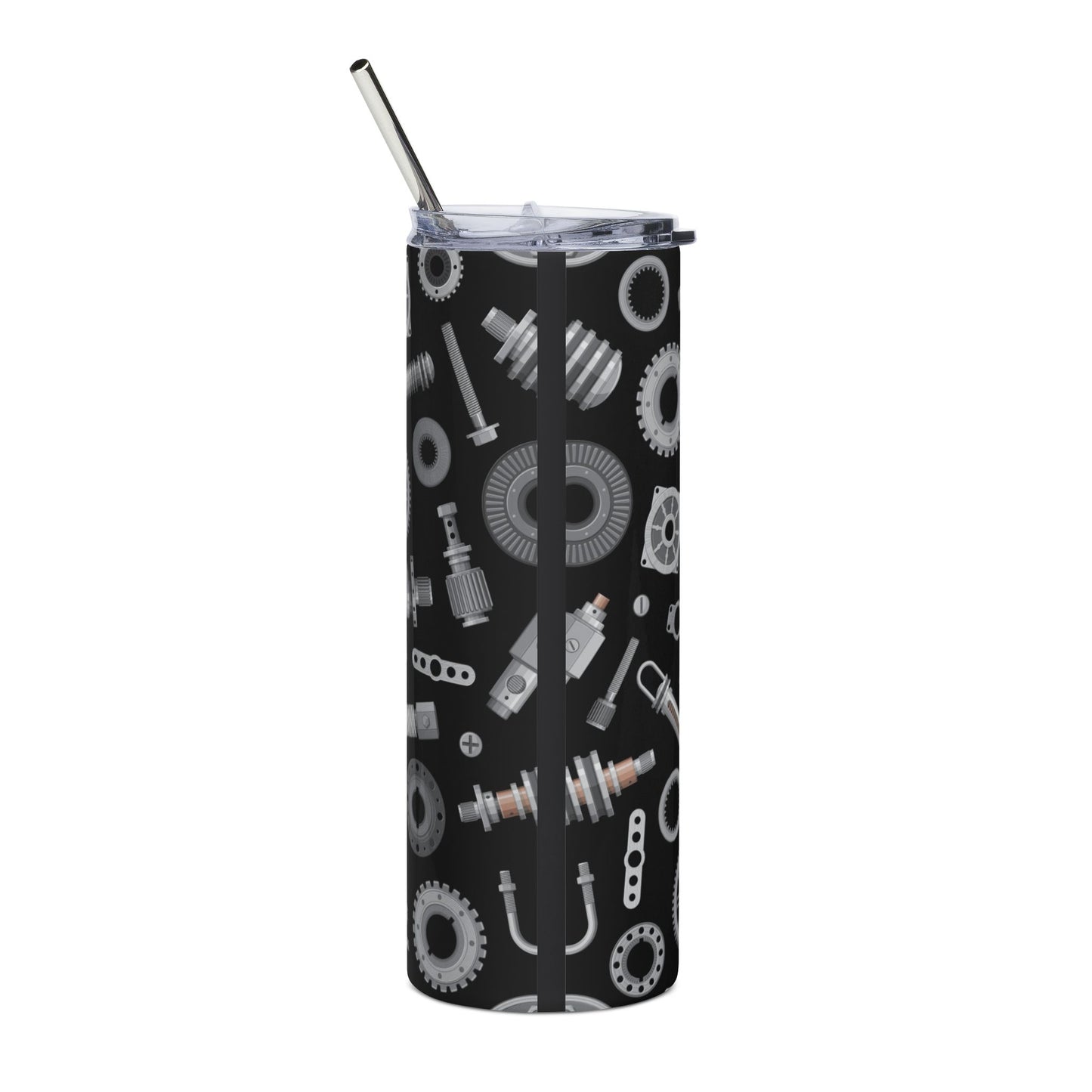 20oz Mechanical Gears Stainless Steel Tumbler — Industrial Automotive Tool Design