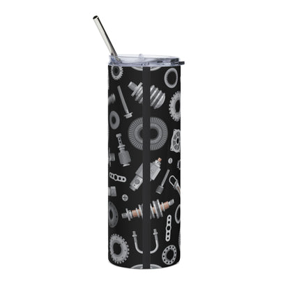 20oz Mechanical Gears Stainless Steel Tumbler — Industrial Automotive Tool Design