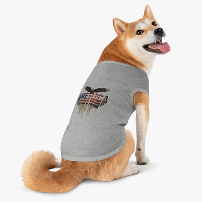 Patriotic Pet Tank Top – American Flag & Bald Eagle Dog Shirt