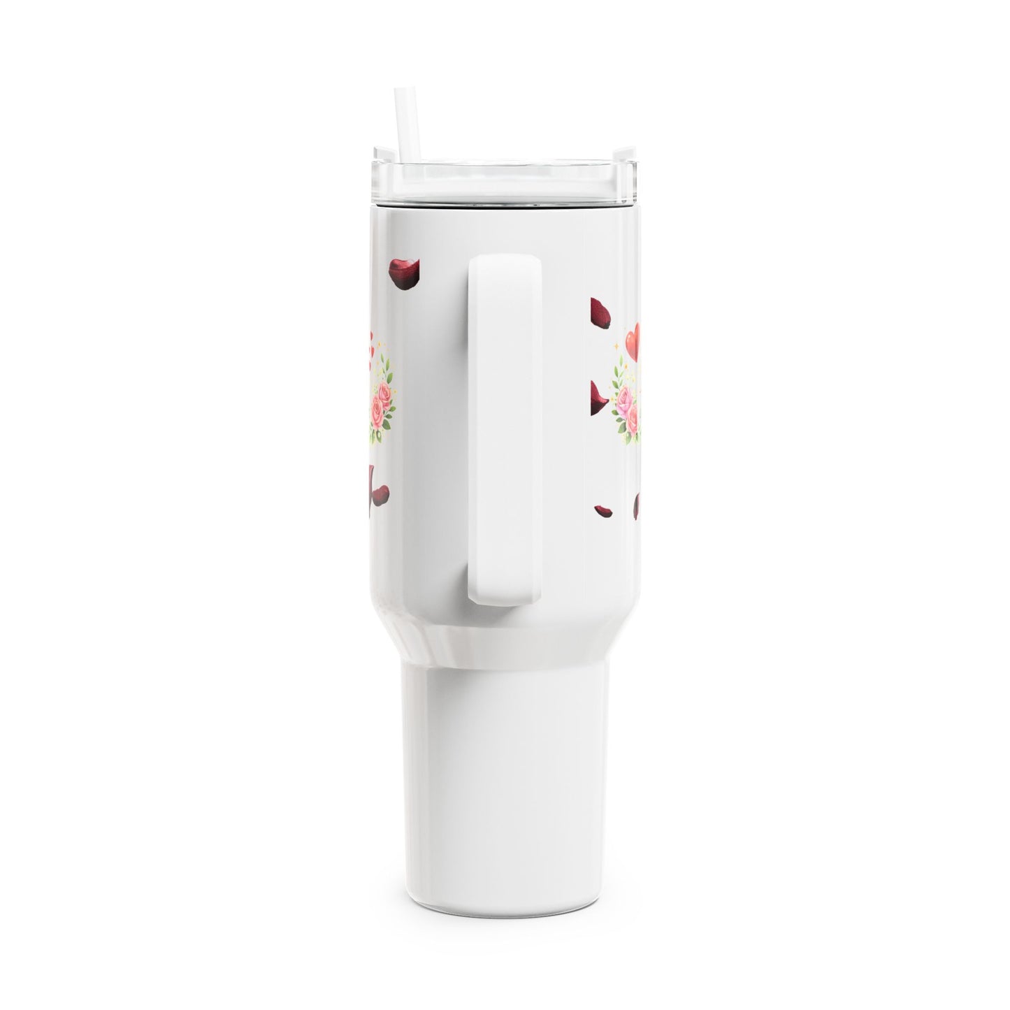 40oz Tumbler – "Perfect Love Casteth Out Fear" Floral Christian Travel Mug