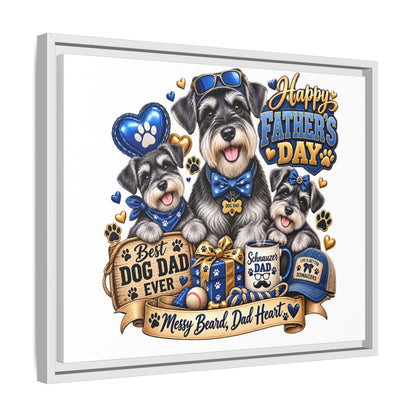 Happy Father's Day Schnauzer Canvas – Best Dog Dad Ever Framed Wall Art
