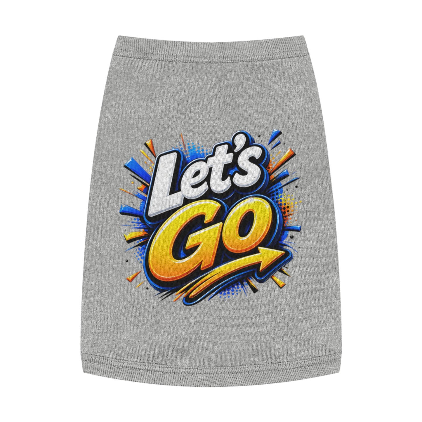 Pet Tank Top — "Let's Go" Graphic Dog Shirt, Energetic Sports Style for Active Dogs