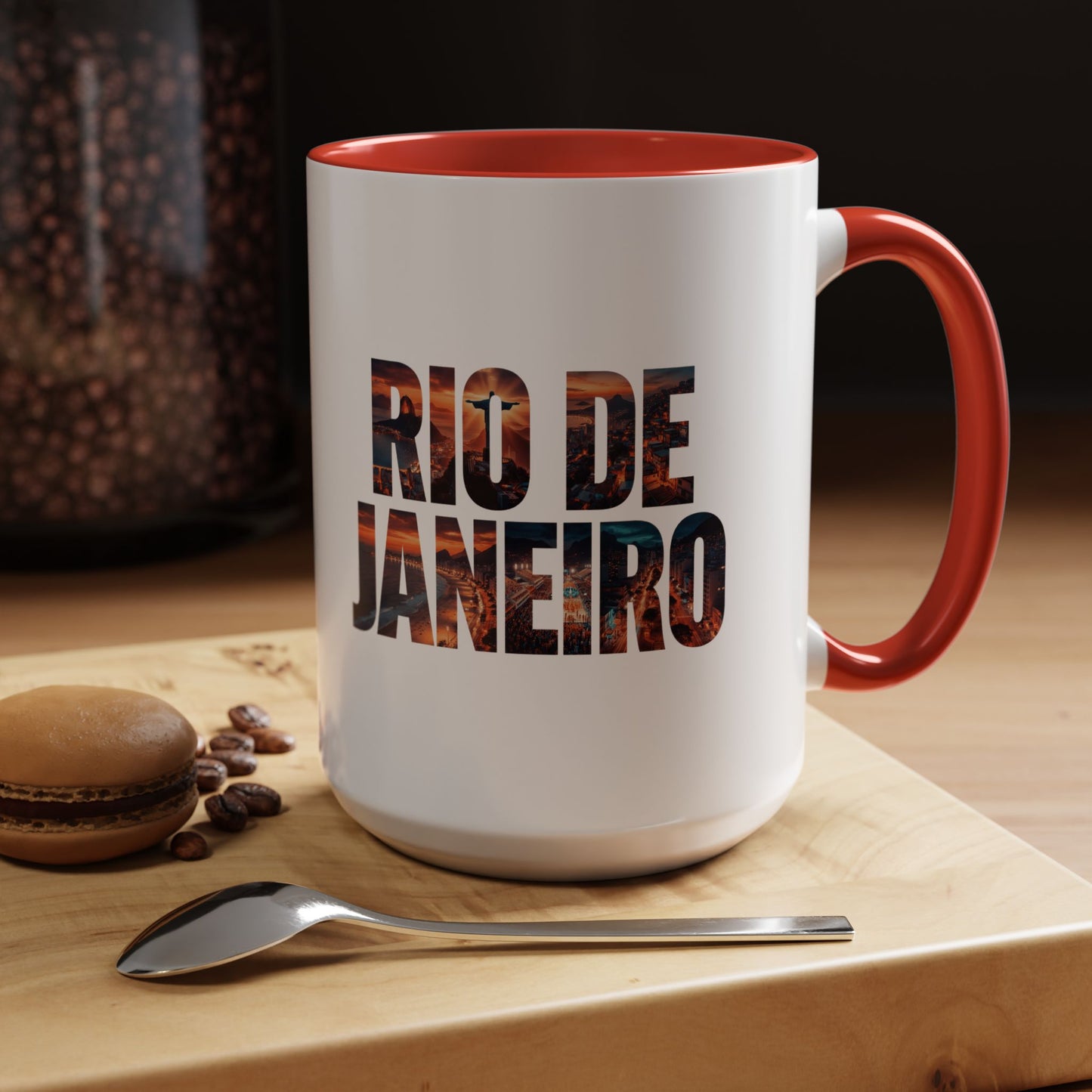 Rio de Janeiro Accent Coffee Mug — Scenic Typography Coffee Mug (11/15oz)