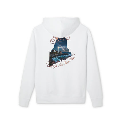 State Map Hoodie — Maine Scenic Lighthouse "You Get There From Here"