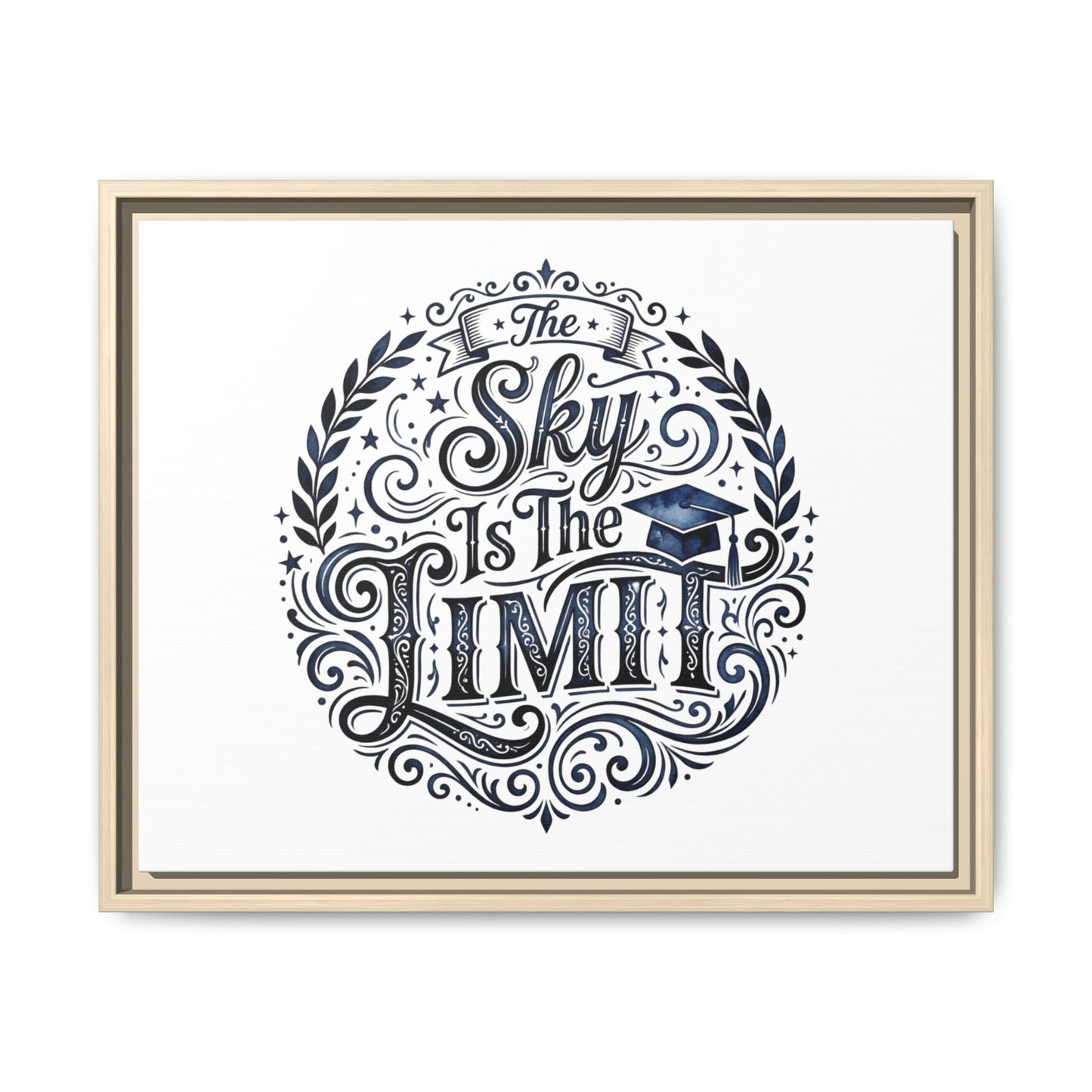 The Sky Is The Limit Framed Canvas — Inspirational Graduation Wall Art