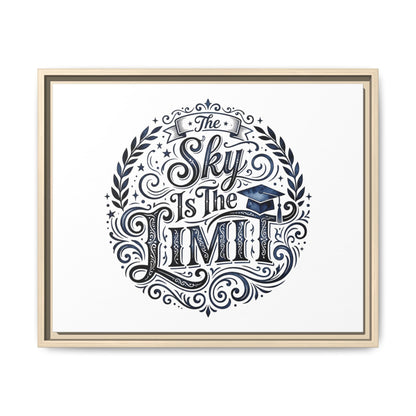 The Sky Is The Limit Framed Canvas — Inspirational Graduation Wall Art