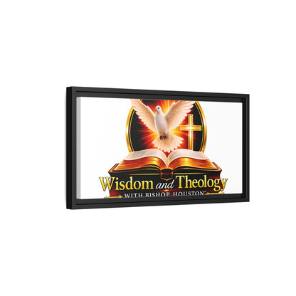 Framed Canvas Print — "Wisdom and Theology" Dove & Bible Wall Art