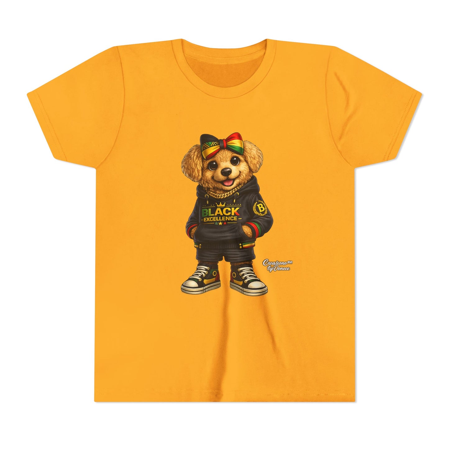 Youth Tee — Rasta Teddy "Black Excellence" Graphic Shirt