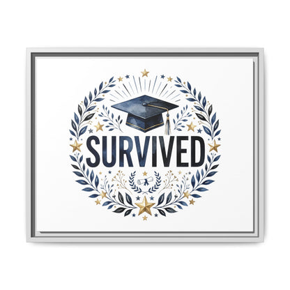 Graduation 'Survived' Framed Canvas Art — Cap & Laurel Keepsake
