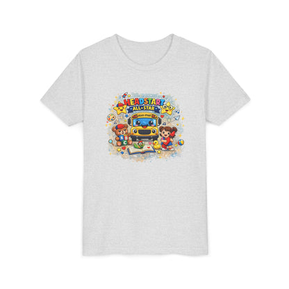 Youth Tee — "Headstart All-Star" Cute School Bus & Characters Back-to-School Shirt
