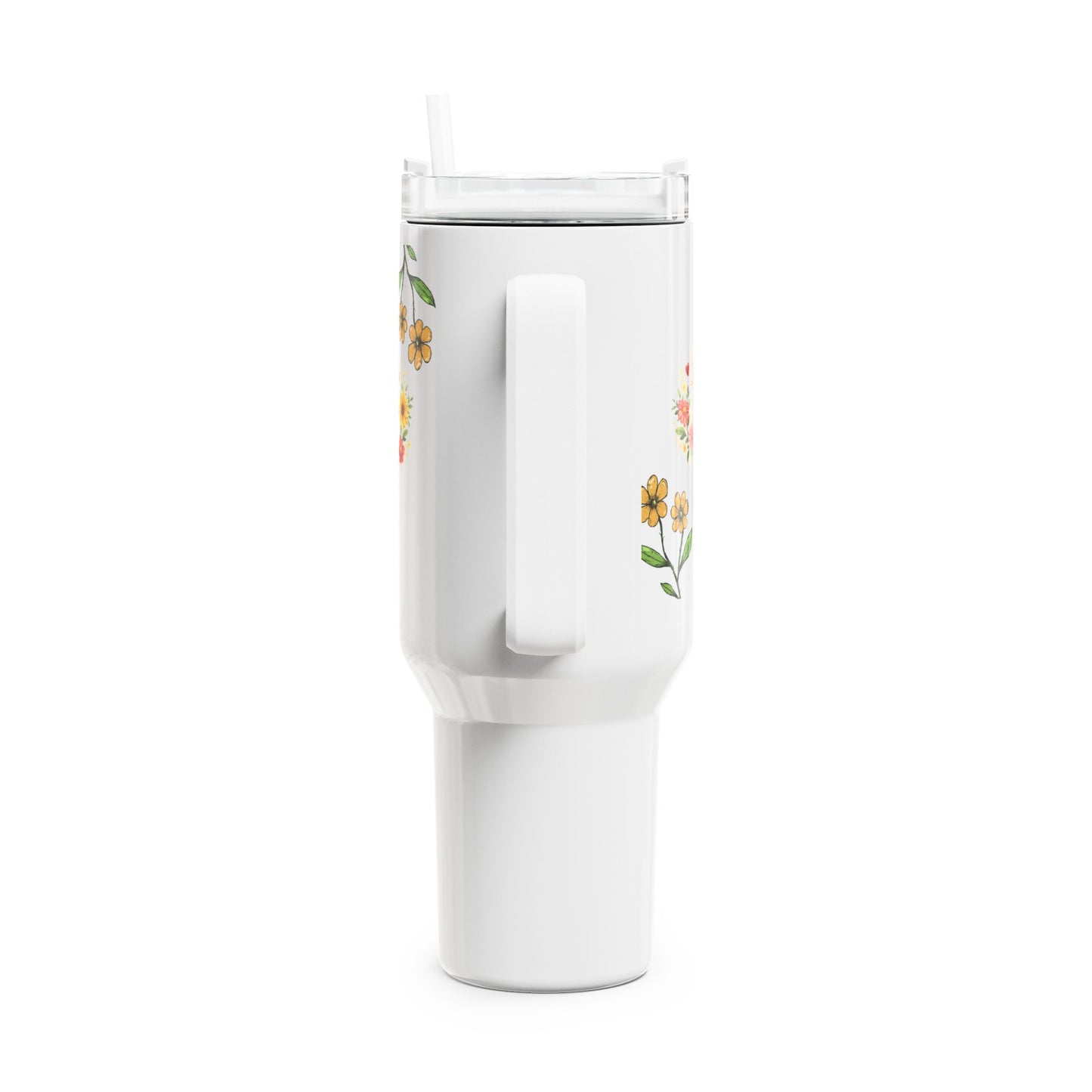 40oz Floral Scripture Tumbler — “Let all that you do be done in love” Travel Mug