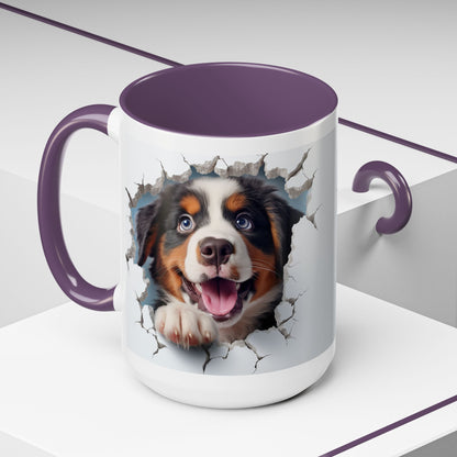 Bernese Mountain Dog 3D Breakthrough Accent Coffee Mug – Playful Pup Gift (11/15oz)