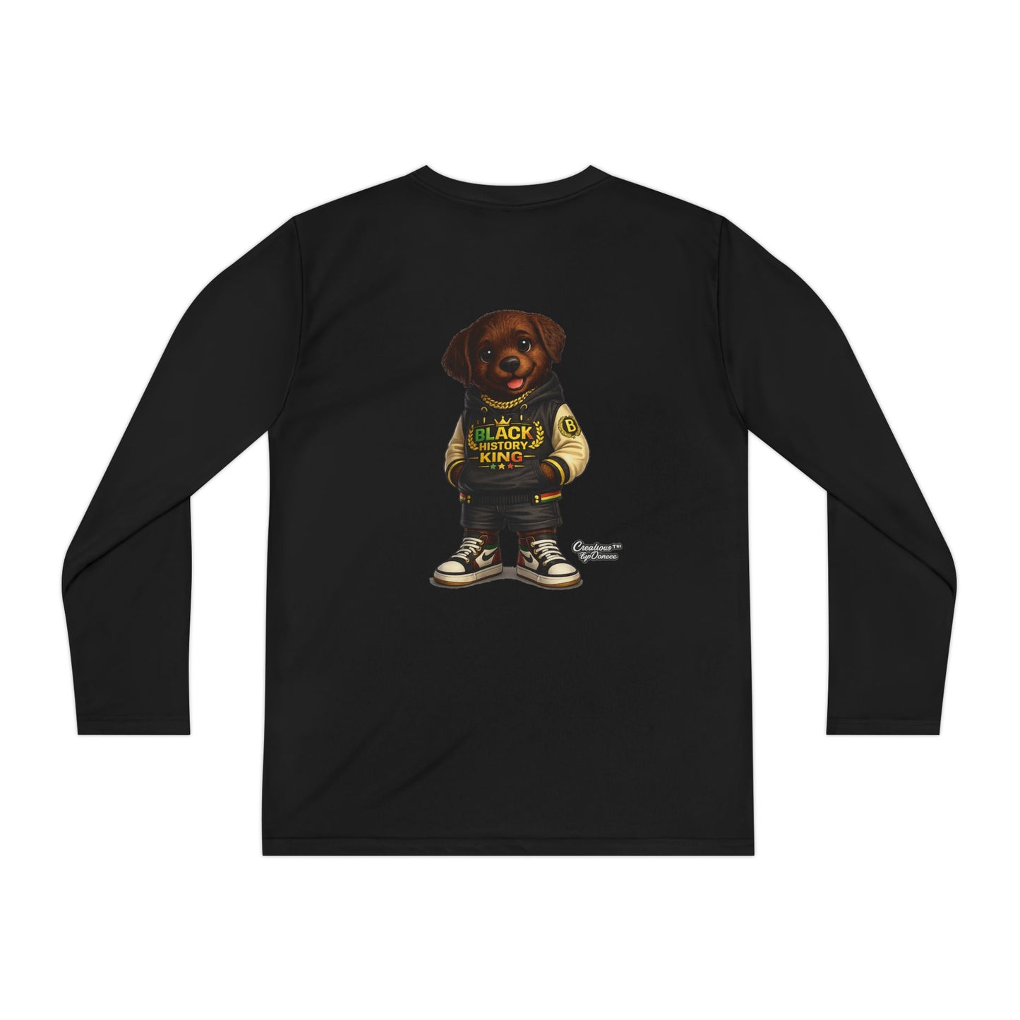 Youth Long Sleeve Tee — 'Lil Black Lab' Cute Puppy Graphic Shirt
