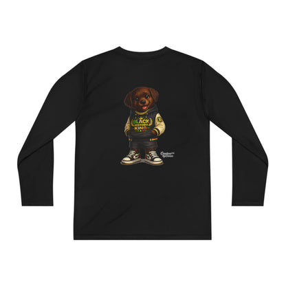 Youth Long Sleeve Tee — 'Lil Black Lab' Cute Puppy Graphic Shirt