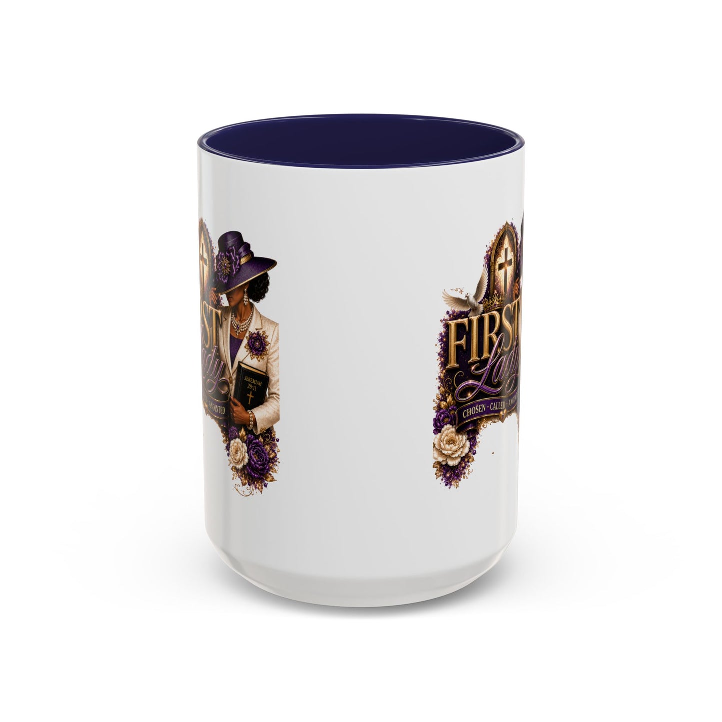 First Lady Church Coffee Mug — Elegant Purple Hat Gospel Tea Cup (11/15oz)