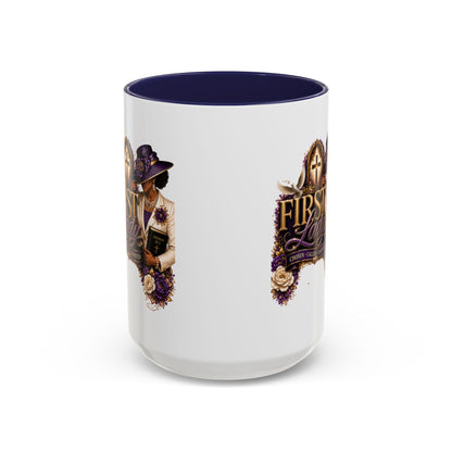 First Lady Church Coffee Mug — Elegant Purple Hat Gospel Tea Cup (11/15oz)