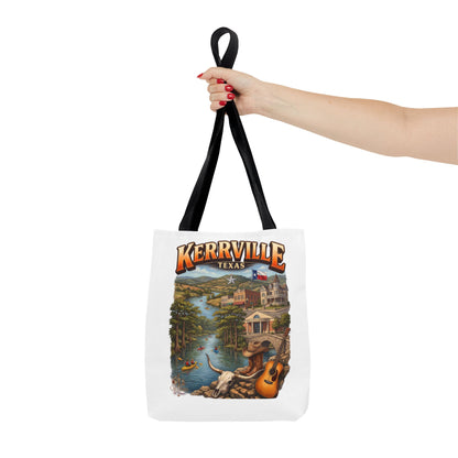 Kerrville Texas Scenic Tote Bag — River, Guitar & Hill Country Souvenir